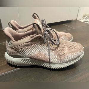 Adidas blush pink and gray running sneakers. Women’s size 7 1/2.